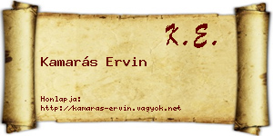 Kamarás Ervin névjegykártya